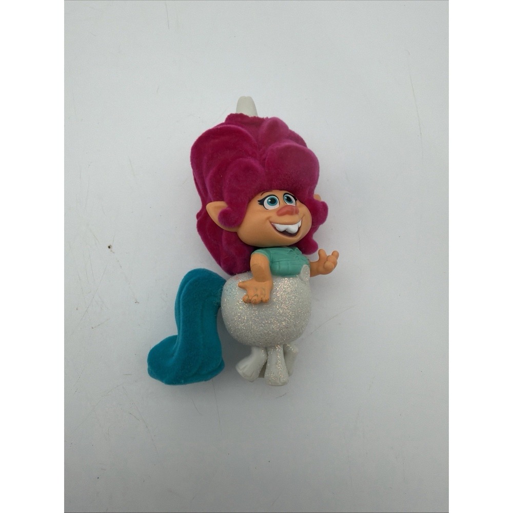 DreamWorks Trolls World Tour Delta Dawn Mini Figure Pink Flocked Hair Glitter/D1